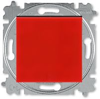 Переключатель кнопочный без рамки ABB EPJ Levit 1-кл. проходной красный/дымчатый чёрный картинка